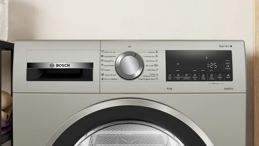 Bosch Series 4 condenser tumble dryer 8 kg Silver inox WPG23108IN