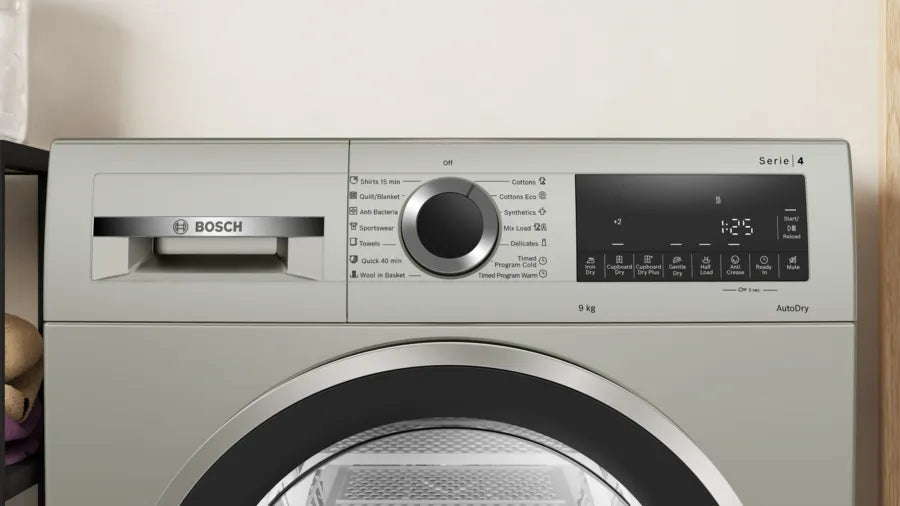 Bosch Series 4 condenser tumble dryer 9 kg Silver inox WPG24108IN