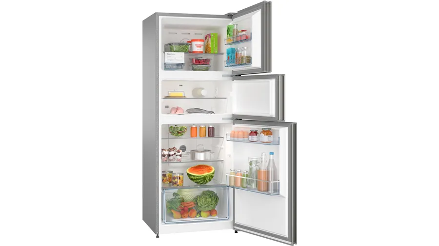 Bosch Series 6 free-standing fridge-freezer with freezer at top 175 x 67 cm CMC33S03NI