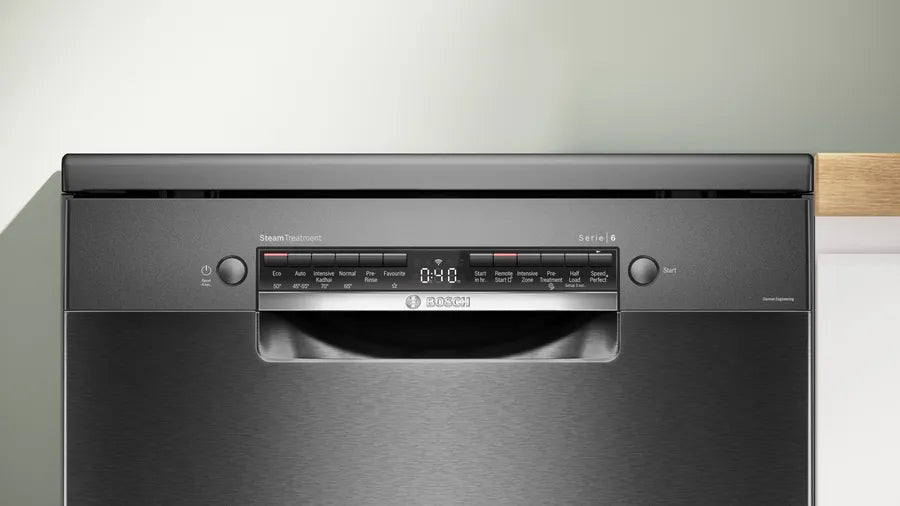 Bosch Series 6 Bosch free-standing dishwasher 60 cm Brushed black steel anti-fingerprint SMS6HMC00I