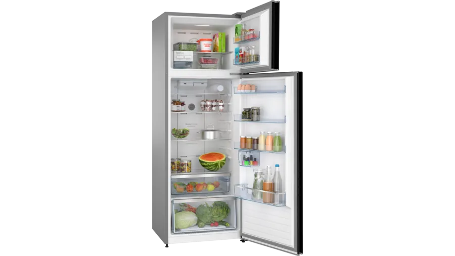 Bosch Series 4 free-standing fridge-freezer with freezer at top 187 x 67 cm Black CTC39K22NI