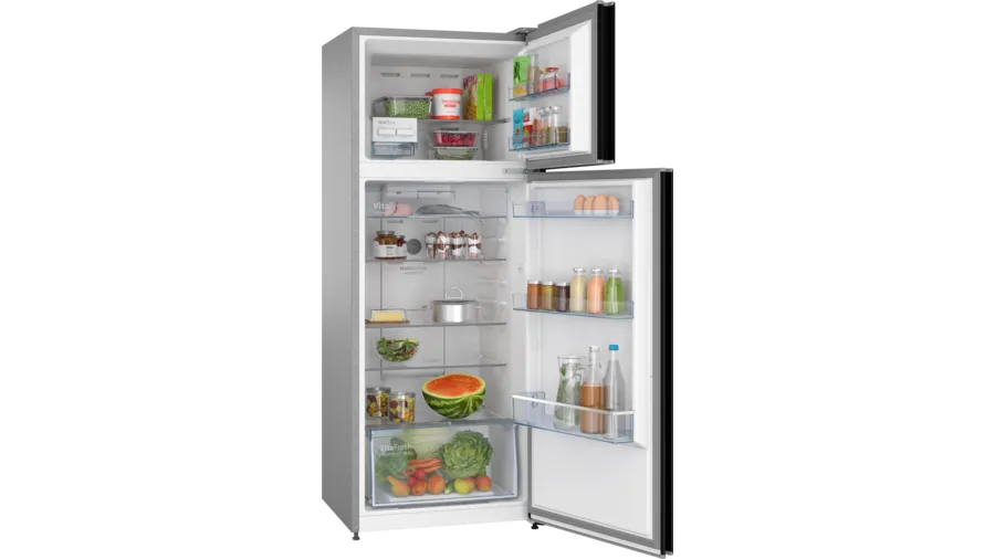 Bosch Series 4 free-standing fridge-freezer with freezer at top 175 x 67 cm Black CTC35K22NI