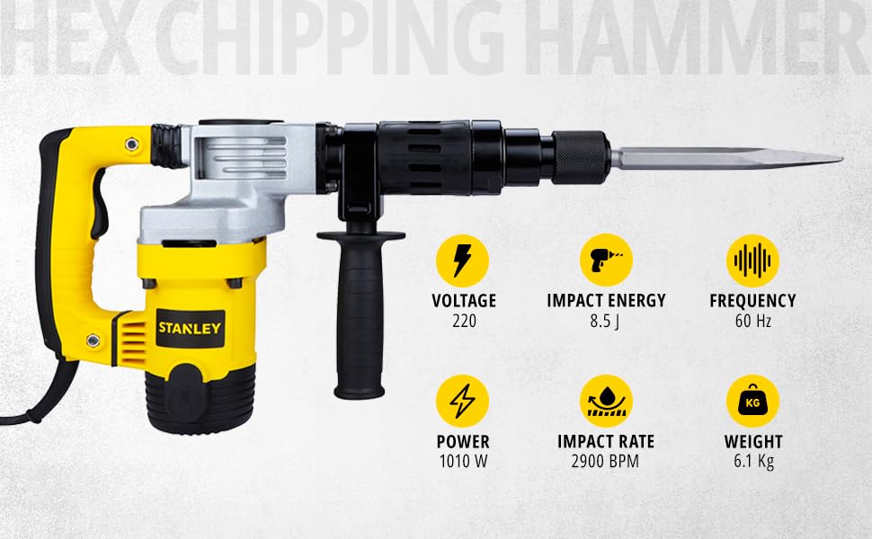 Stanley (STHM5KH-IN) 5kg Hex-chipping and demolition-hammer