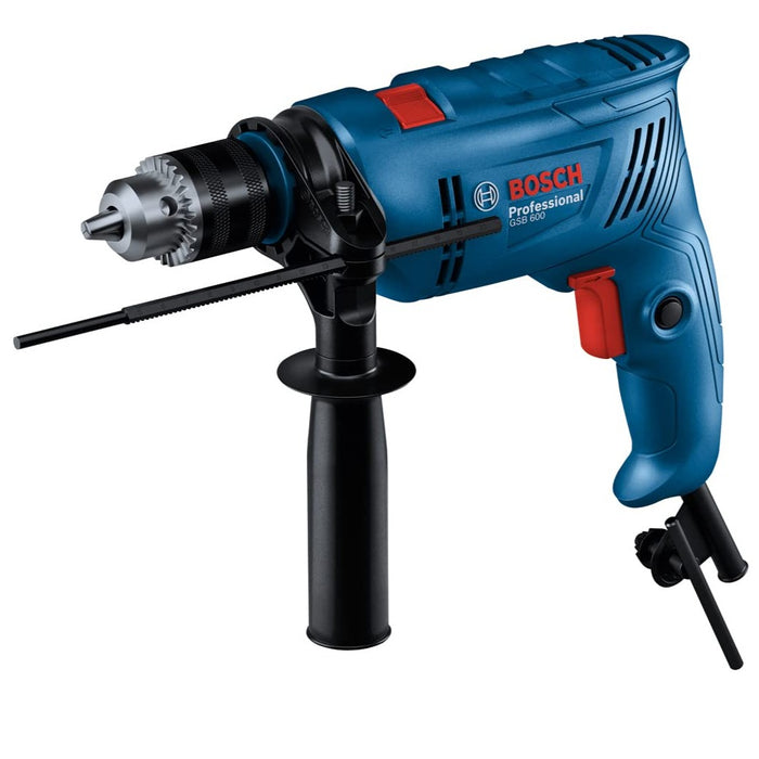 Bosch GSB 600 Impact Drill Machine for Brick Wall, Metal and Wood Drilling & Screwing, 1 Year Warranty