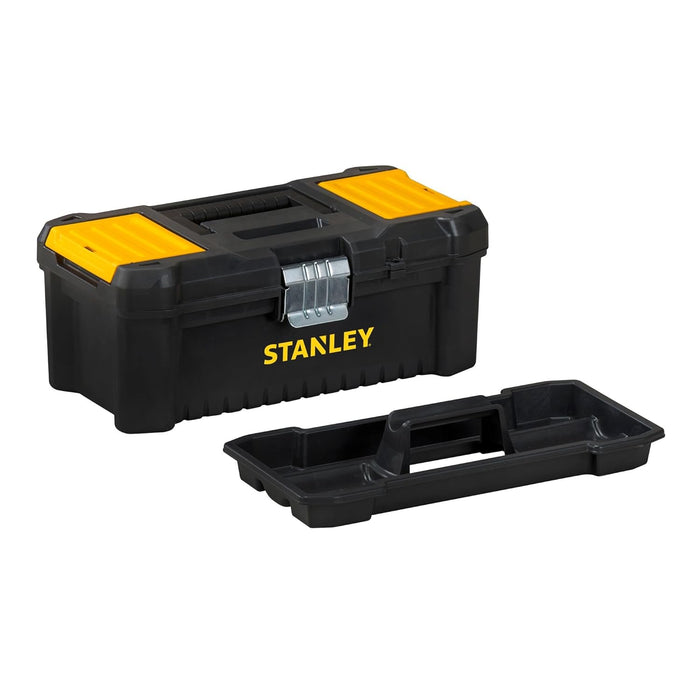 STANLEY STST1-75515 12.5'' Essential Plastic Tool Box With Removable Tote Tray For Convenient Storage