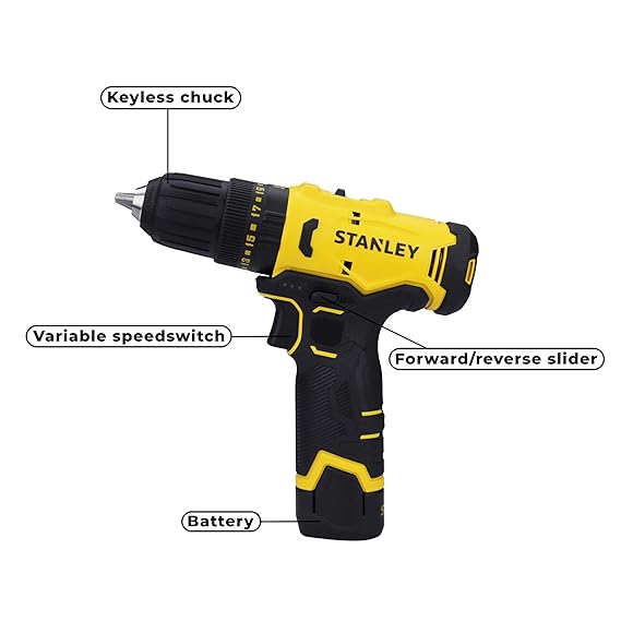 STANLEY SCH10D2K-IN(12 V)Brushed Cordless Hammer Drill Driver