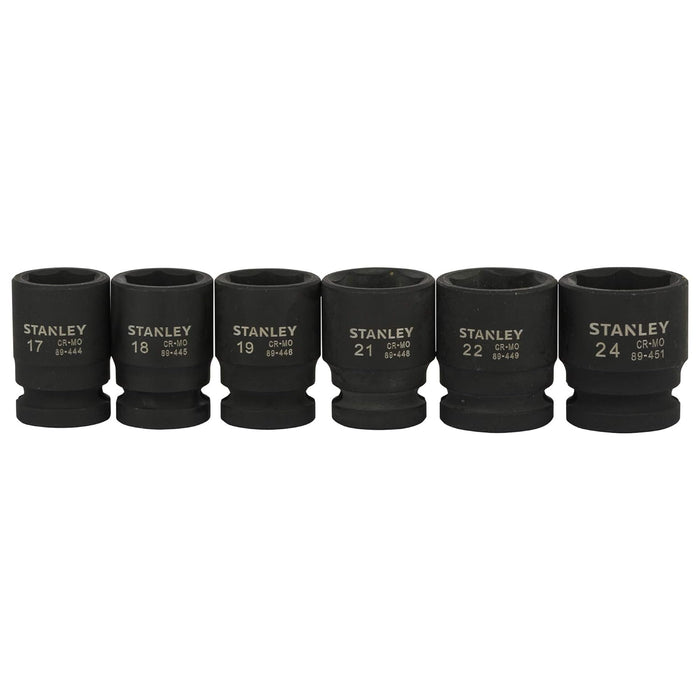 Stanley STMT73916-8 1/2-inch 10-24mm Impact Socket Set, 13-Pieces