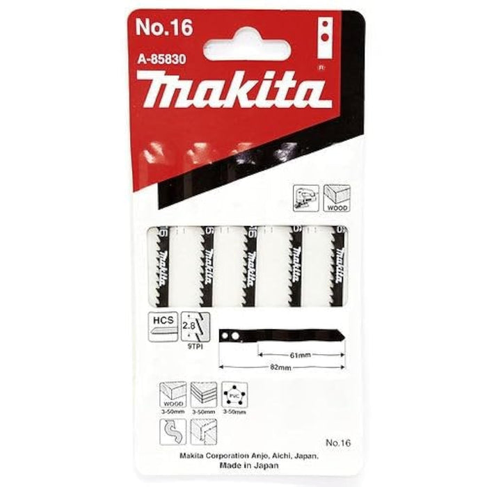 Makita A-85830 Jigsaw Blades, Multi-Colour, Set of 5 Pieces