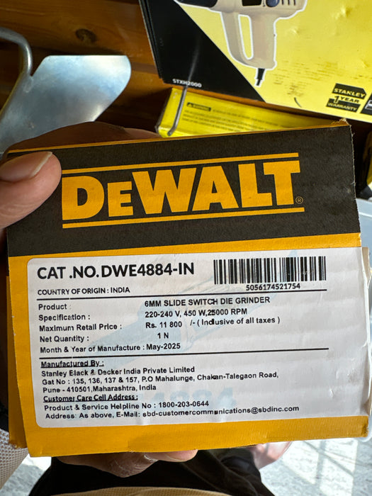 DEWALT DWE4884 450W Die Grinder with 2 wrenches