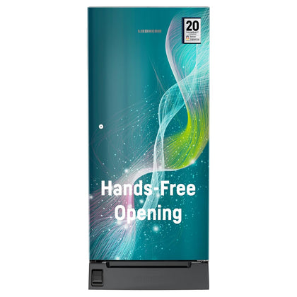 Liebherr 222L 5 Star Inverter,Direct Cool, Handsfree Open with Foot Pedal,Pocket Handle,Single Door Refrigerator,20 Yrs Warranty on Compressor, Freezer 22L, Vegetable Organiser,Teal string(2024 Model)