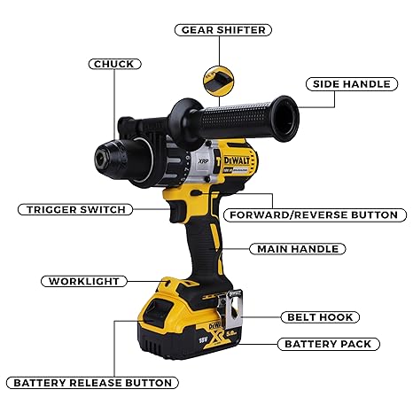 DEWALT DCD996P2 18V 13mm XR Li-ion Premium Cordless Hammer Drill Machine Driver with Brushless Motor