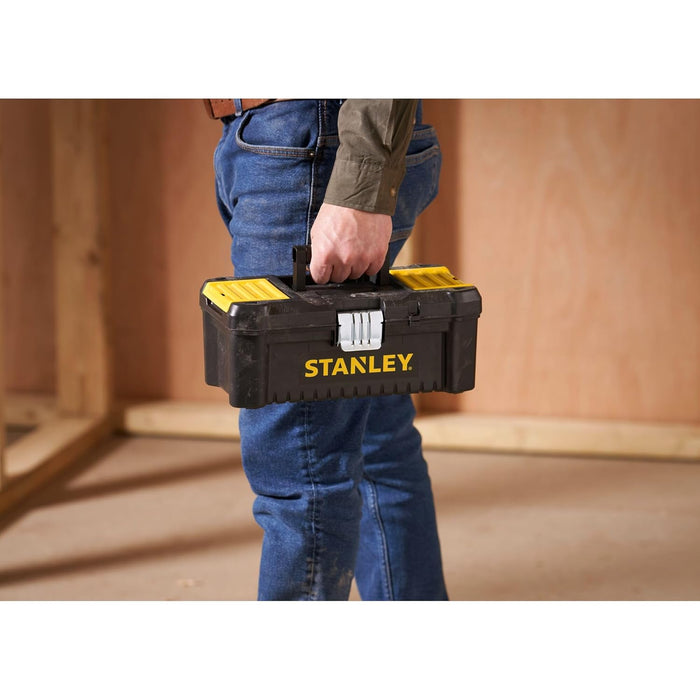 STANLEY STST1-75515 12.5'' Essential Plastic Tool Box With Removable Tote Tray For Convenient Storage