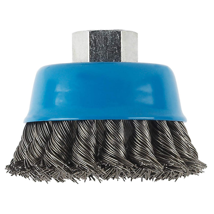 Bosch 75mm Knotted Wire Cup Brush for Rust Removal and Heavy Duty Cleaning M14 Thread