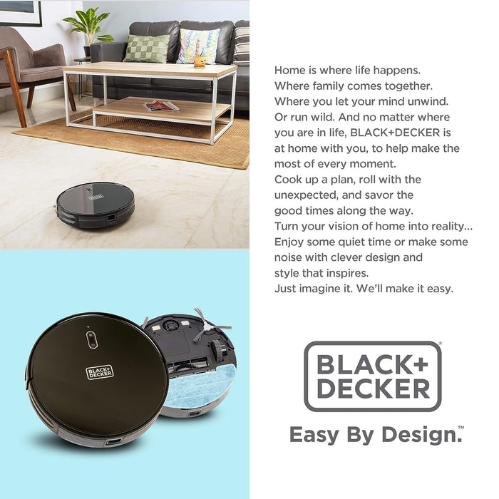 Black & Decker Robotic Vacuum Cleaner & Mop for Floor Cleaning, Alexa & Google Assistant Enabled