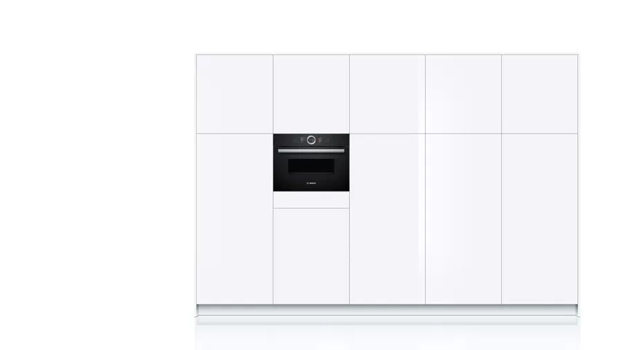 Bosch Series 8 Built-in compact oven with microwave function 60 x 45 cm Black CMG636BB2I