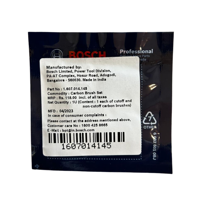 Bosch GWS 600 Carbon Brush Set of 3 Packets 1607014145