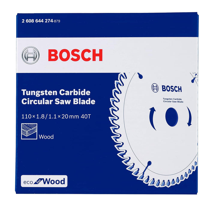 Bosch 2608644274 TCT Wood Circular Saw Blade, 4" 110 x 20, 40 Teeth, Eco Series - General Pumps