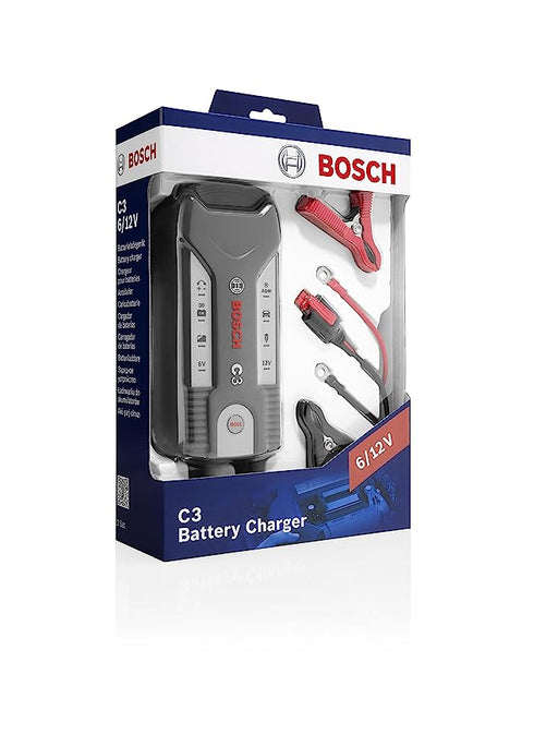 Bosch C3 12V Car & Bike Battery Charger Suitable for all VRLA, AGM & GEL Batteries - General Pumps