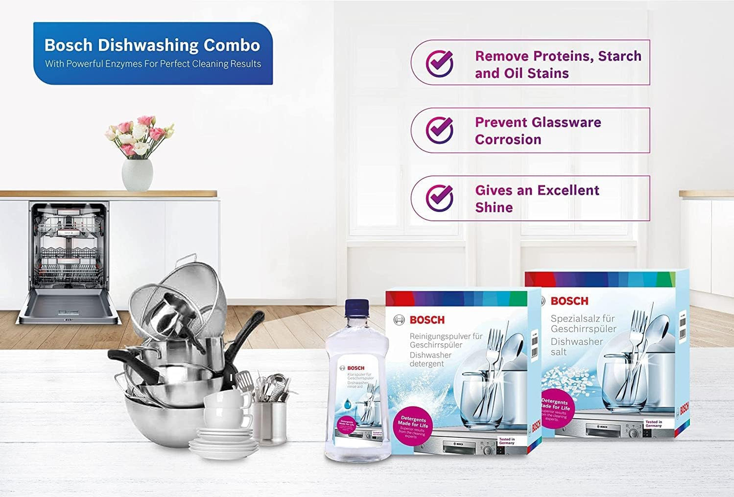Bosch Dishwasher Combo Detergent, Salt & Rinse Aid — General Pumps