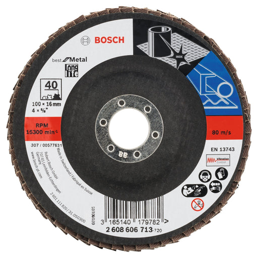 Bosch Flap disc X571, Best for Metal D= 100 mm; G= 40, angled - General Pumps