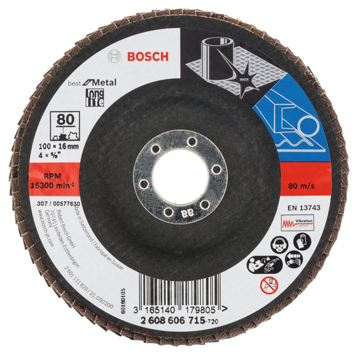 Bosch Flap disc X571, Best for Metal D= 100 mm; G= 80, angled - General Pumps