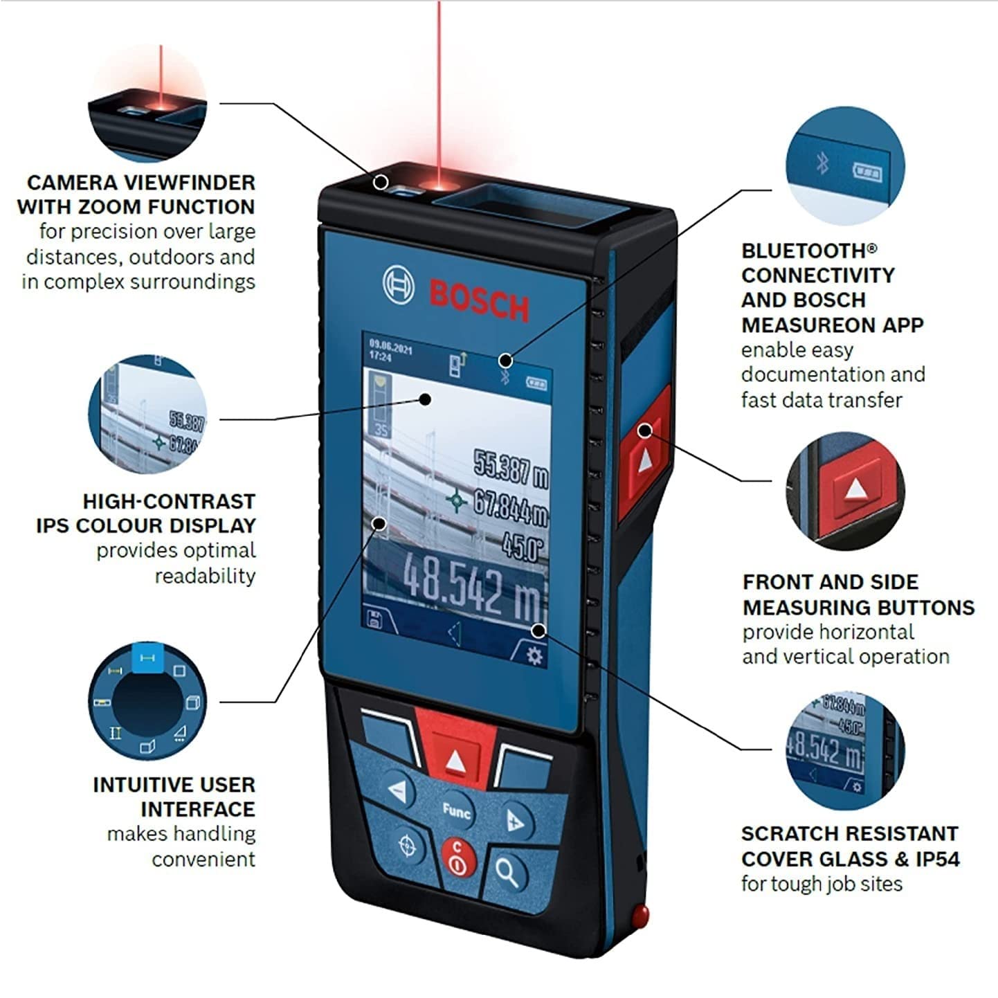 Bosch GLM 100-25 C 100 Meter Laser Distance Meter with Inbuilt Camera ...