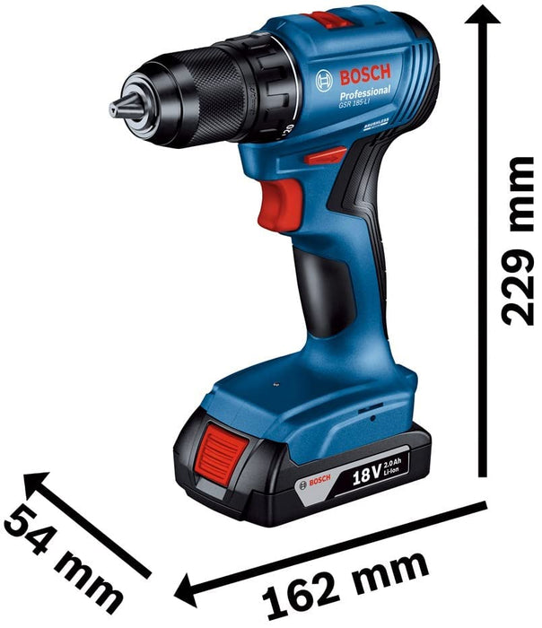 Bosch GSR 185-Li Professional Cordless Drill Driver, 50 Nm, 13mm