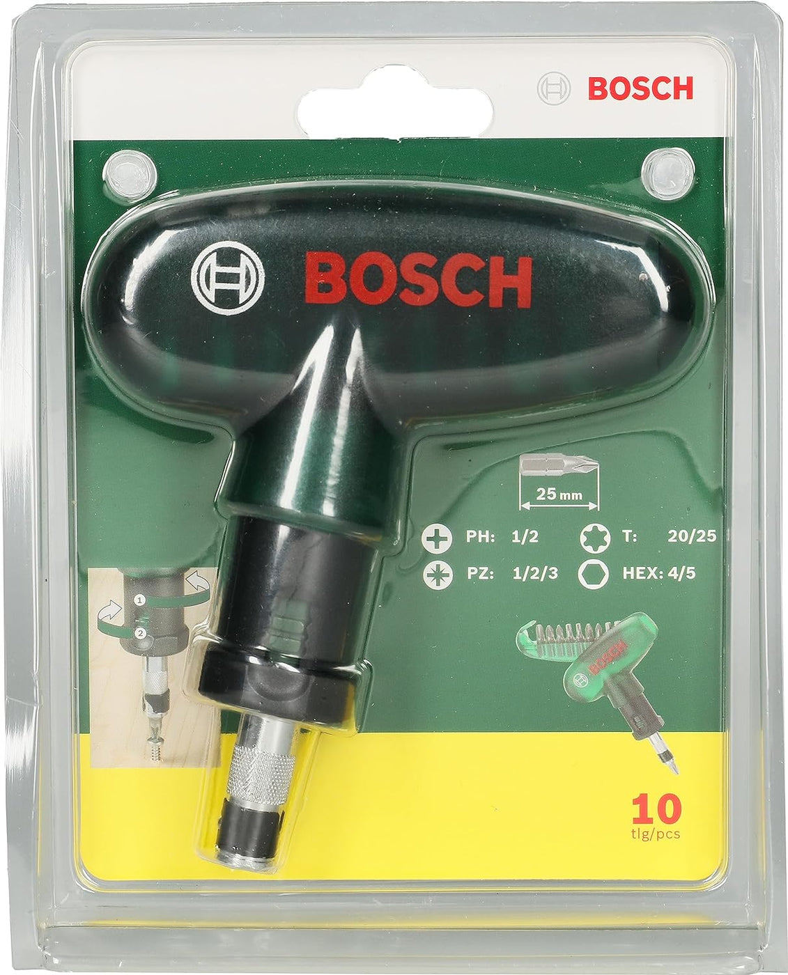 Bosch Ratchet Pocket Corded Screw Driver with 9 Screwdriver Bits 26070 ...