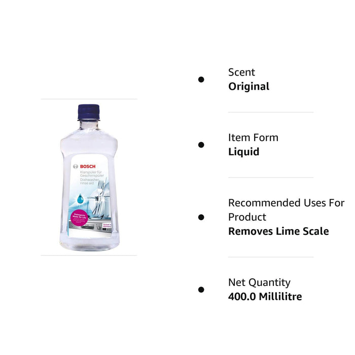 Bosch Rinse Aid for Dishwasher Liquid 400ml — General Pumps