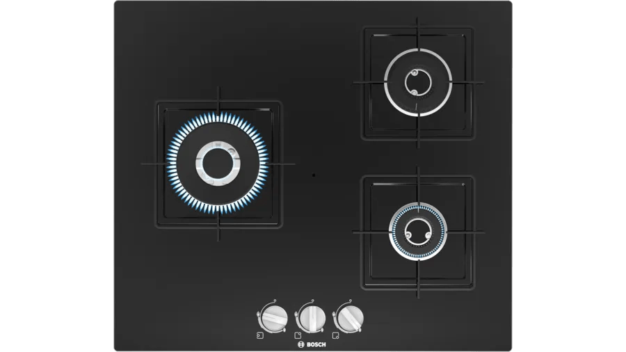 Bosch Series 4 Gas hob 60 cm Tempered glass, Black PNC6B6B11I - General Pumps