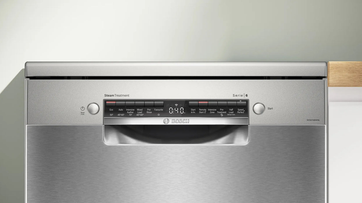 Bosch Series 6 free - standing dishwasher 60 cm Brushed steel anti - fingerprint SMS6HMI0T - General Pumps