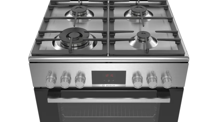 Bosch Series 6 Freestanding dual fuel cooker Stainless steel HXR390I50K - General Pumps