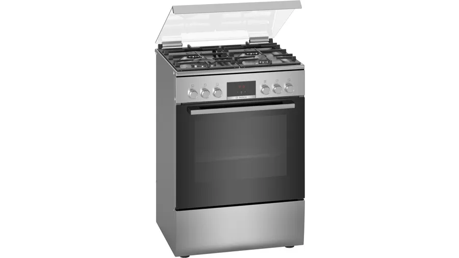 Bosch Series 6 Freestanding dual fuel cooker Stainless steel HXR390I50K - General Pumps