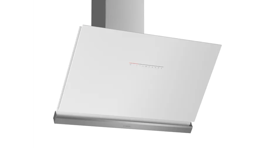 Bosch Series 8 wall - mounted cooker hood 90 cm clear glass white printed DWK98PR20I - General Pumps