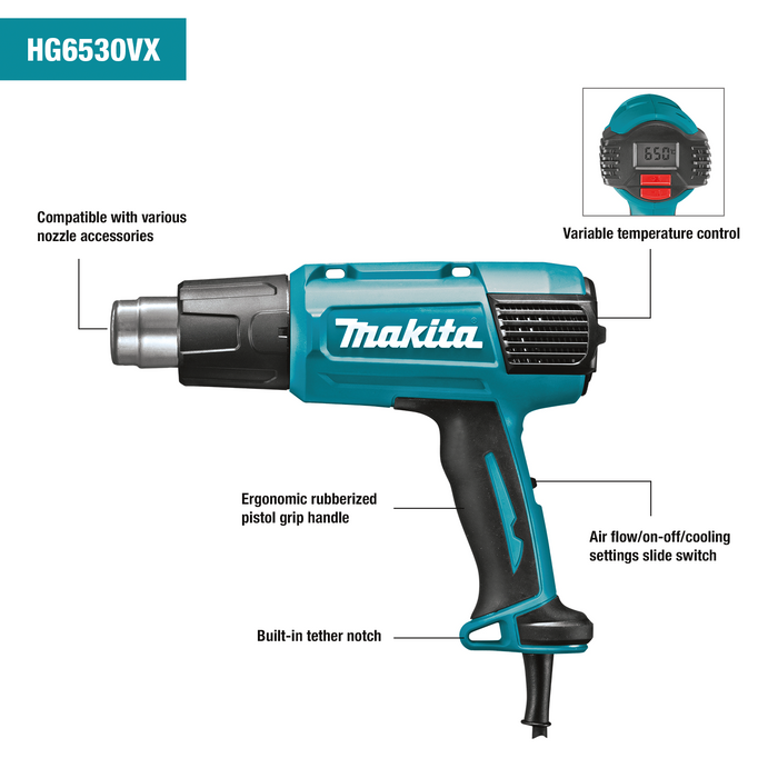 Makita HG6530VK Variable Temperature Heat Gun Kit with LCD Digital Display