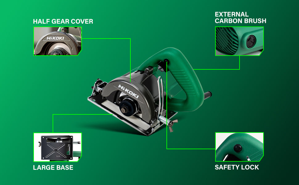 HIKOKI CM4SDS9Z Corded Electric Diamond Tile/Marble Cutter | 1320W | 13000 RPM | 110mm Saw Blade | 32mm Depth | 3.1kg | Includes Wrench