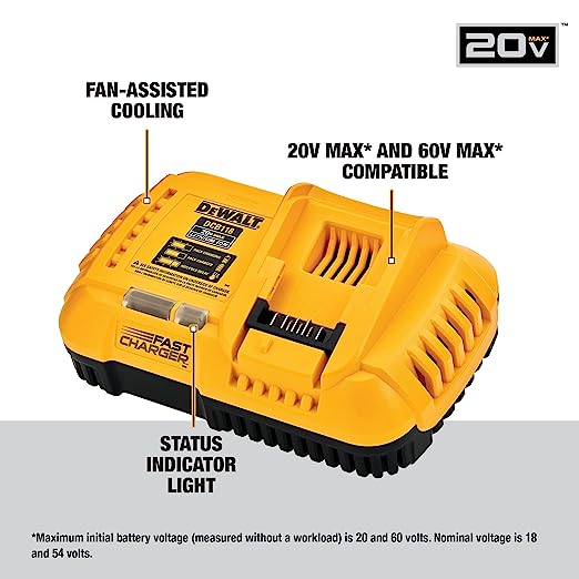 DEWALT DCB118-B1 XR 18V/54V Fast Charger for charging XR Li ion