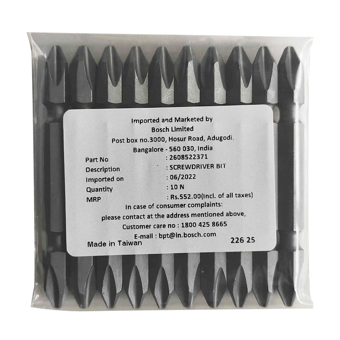 Bosch PH2 x 65 mm Length Phillips Double Ended Screwdriver Bits (Pack of 10 Pcs), 2 608 522 371